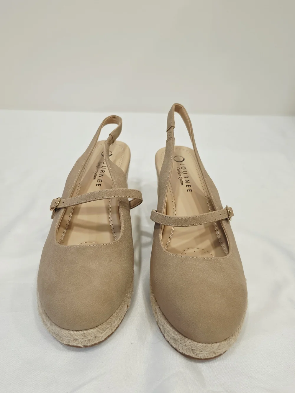 Journee Collection Asmyna Sand Espadrille Wedge Slingback US Size 9